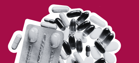 Verschillende pillenverpakkingen en supplementen